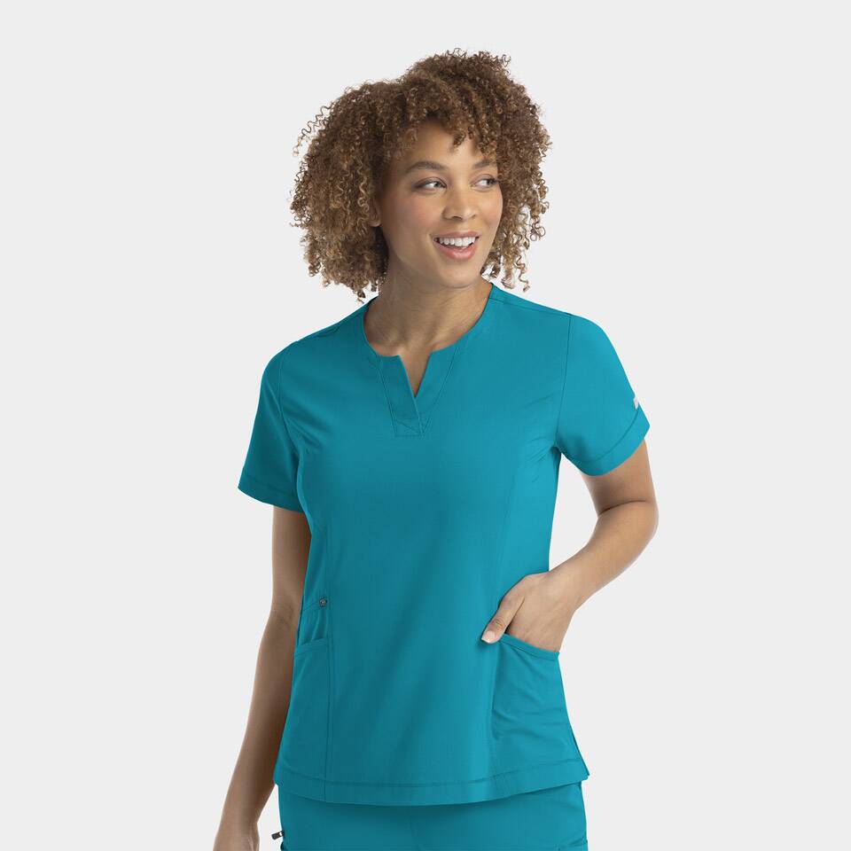 Women's Notched Crew Neck Top | 4802 3 Women's Notched Crew Neck Top | 4802