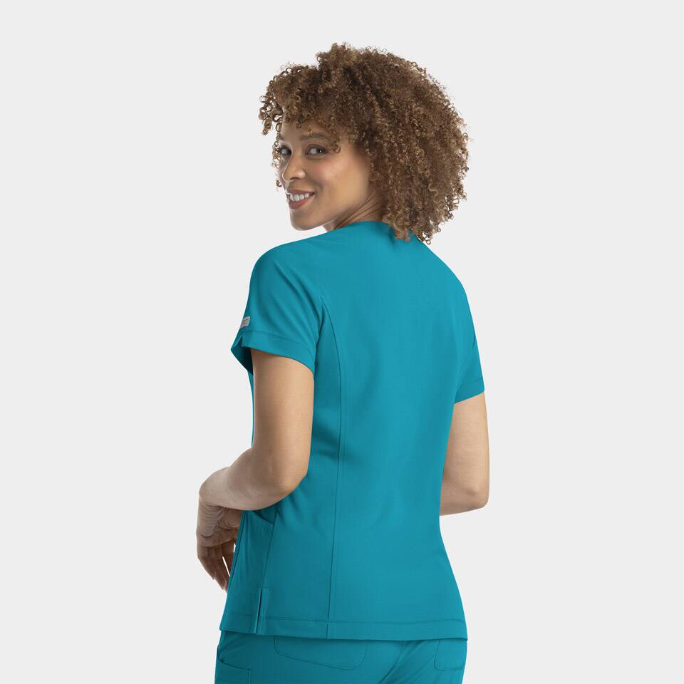 Women's Notched Crew Neck Top | 4802 4 Women's Notched Crew Neck Top | 4802 - Image 2