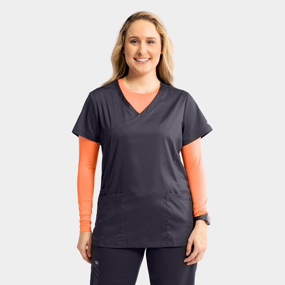 Women's Mock Wrap Knit Side Top | 2803 3 Women's Mock Wrap Knit Side Top | 2803